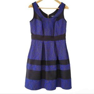 Oleg Cassini Sleeveless Pleated Brocade Dress Size 8.